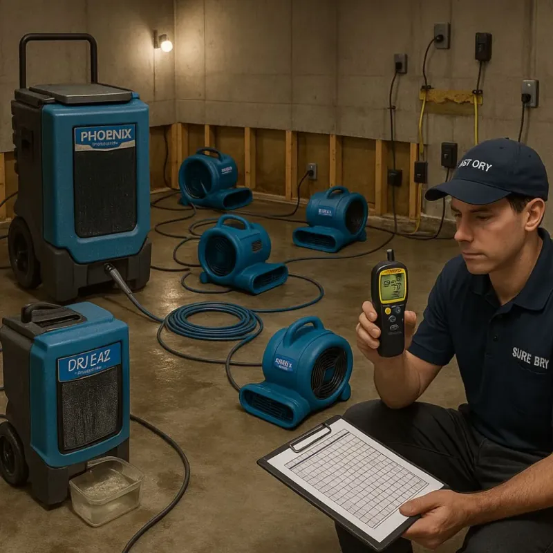Structural Drying and Dehumidification process in Morenci, AZ